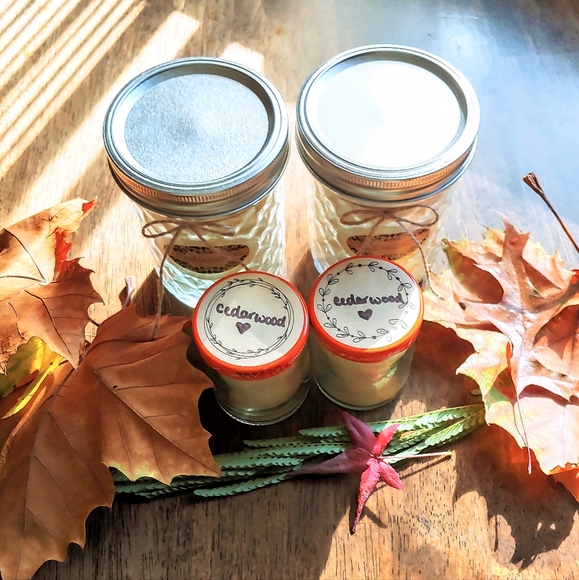 Organic ✨️Cedarwood Candles Set of 4 - Picture 2 of 8